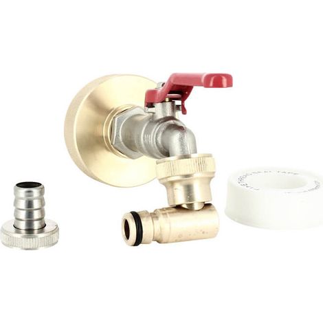 Raccord S60X6 Laiton - Robinet ECO laiton 15 mm + Nez articulé (1/4)
