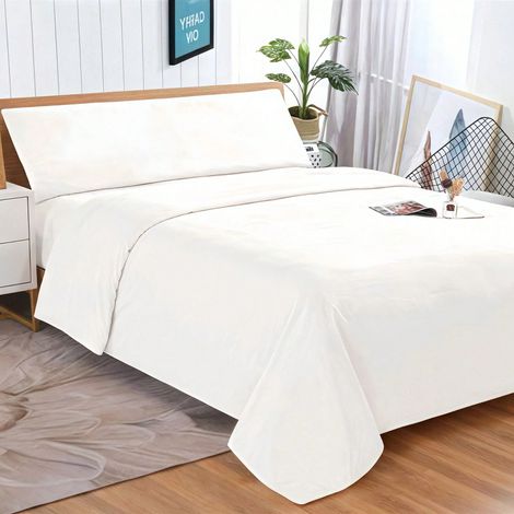 Ensemble de draps doux 3 pièces avec housse de couette et taies d’oreiller, linge de lit confortable toutes saisons, 180x200 cm (1/3)