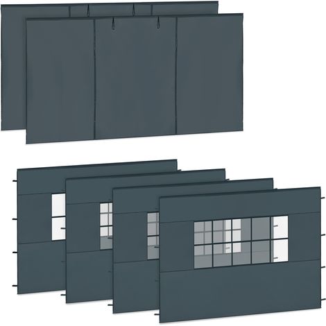 VONROC Parois latérales 6x4,5 m gris set 6 pièces étanche UV50+ pour tente double PT502XX PT815AA (1/2)