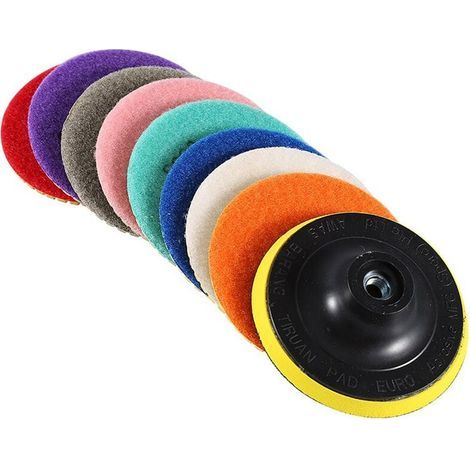Polir Le Granit, Disque de Polissage Diamant, Disque Poncage Carrelage, Tampons de Polissage Diamantés, Tampons de Meulage En Béton Polisseur Humide Avec Disque Collant, Scratch a Polir Le Gra (1/5)