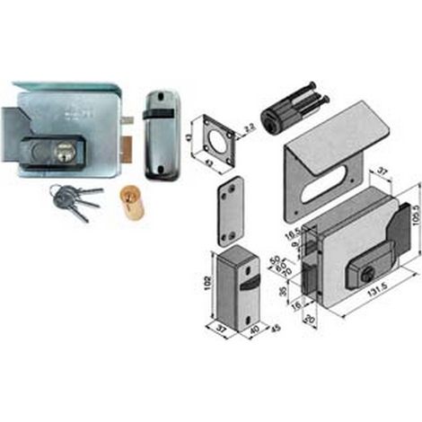 Elettroserratura per cancelli con tetto 331 - Misure: mm 50 SX (33150502)