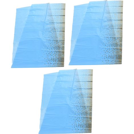 Lot de 3 nappes en plastique imperméables, aspect raffiné, jetables et portables, bleues.
