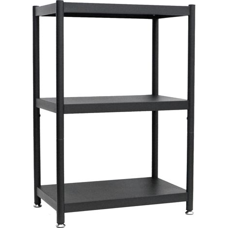 Industrial Design Metallregal 61x41x90 Standregal 3 Ebenen Metall Regal Schwarz