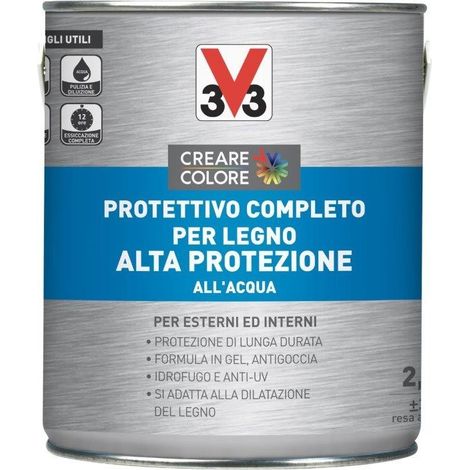 PROTETTIVO COMPLETO PER LEGNO ALTA PROTEZIONE SATINATO TARSPARENTE ALL'ACQUA 2,5LT