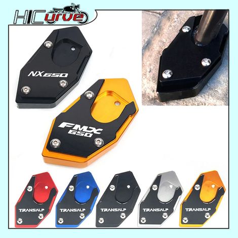(Nx650-Rouge) Compatible avec HONDA XLV 600 650 700 TRANSALP / DOMINATOR NX 650 / FMX 650 : béquille latérale CNC, extension et support maxpower (1/4)