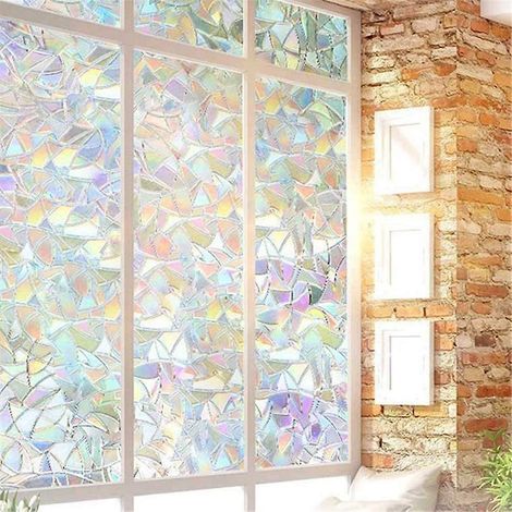 3D-Fensterfolie (45 x 100 cm), Verdunkelungsfolie, statisch haftende Folie für dekorative Fenster, UV-beständige Fensteraufkleber, Fensterfolie für Türdekoration (1/5)