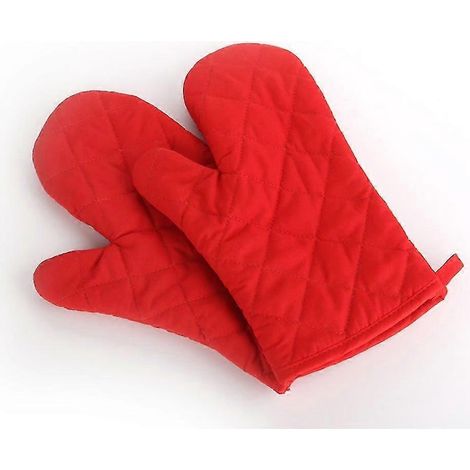 Hitzebeständige Ofenhandschuhe – Silikon-Küchenhandschuhe – Ideal zum Backen und Grillen – 1 Paar-Red