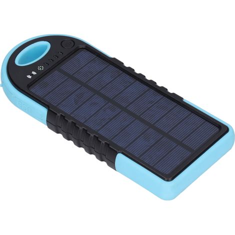 Kabelloser Solar-Powerbank-Akkupack 10000mAh 18W USB Typ C QC 3.0 PD Schnellladegerät Blau (1/5)