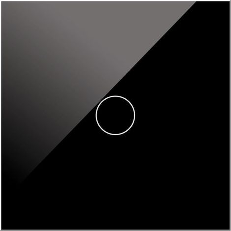 IluminaShop - Interruptor Tactil de Cristal Negro Empotrable Simple + Mecanismo