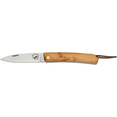 Messer Salamandra mit mango Eibe, 17 cm groß, Klinge 7,5 cm und 2,8 mm dick, 60 Gramm, enthält Holster, 120041