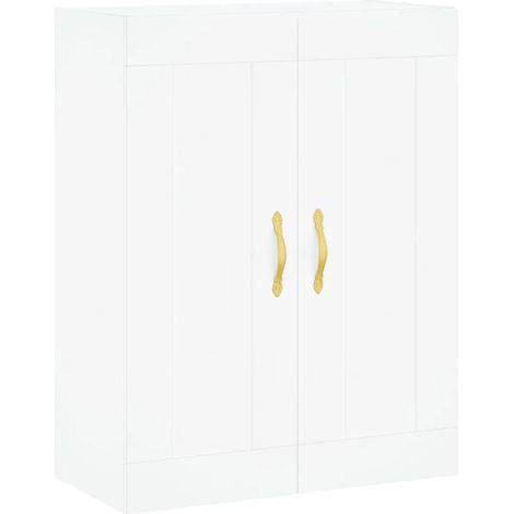 Elegante mobiletto a parete con 3 scomparti 69,5 x 34 x 90 cm legno composito bianco 020049305