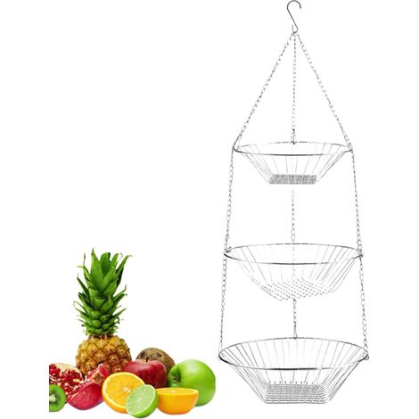 Porte-Fruits,Rack Métal Gain de Place 3 Étagères - Panier (1/5)