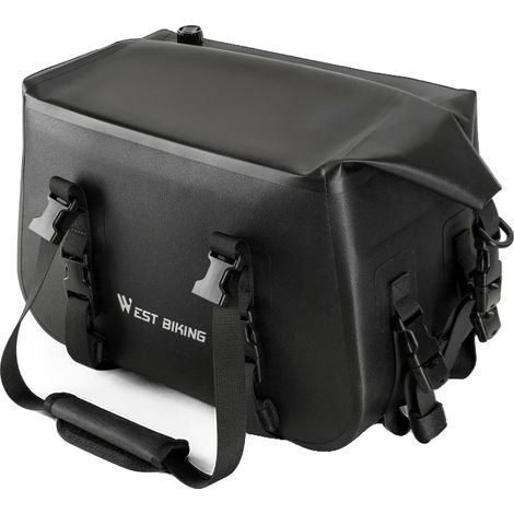 Fahrradtasche, erweiterbares Design, wasserdichtes Material, schwarz, 30L (1/2)