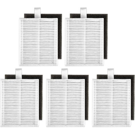 (5 pièces) L60 L50 Filtres HEPA Compatibles avec l'aspirateur Robot Eufy L60, L60 Hybrid, L60 SES, L50 SES, série L50, kit de Filtre HEPA, Pièces de rechange, avec Filtre en Mousse 5 Ensembles (1/5)