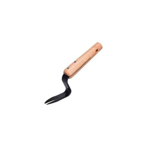 Désherbeur manuel en acier carbone avec poignée bois, gouge de jardinage –