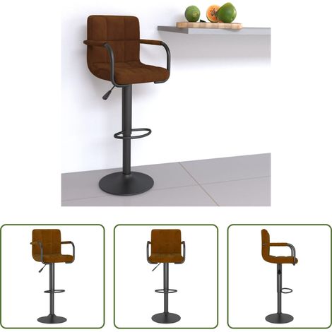 Chaise de bar -  Tabouret de bar Marron Velours (1/5)