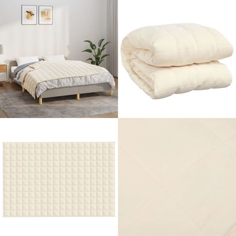 Couverture lestée Crème clair 122x183 cm 5 kg Tissu - Couverture Lestée - Couverture Poids - Literie Relaxante - Sommeil Profond - Bien-être Au Lit - Home & Living (1/5)