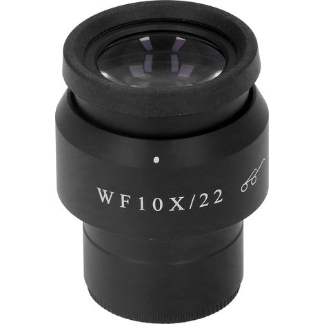 Oculaire de microscope de laboratoire WF10X/22 mm, interface 30 mm, grand angle, dégagement oculaire élevé (1/5)