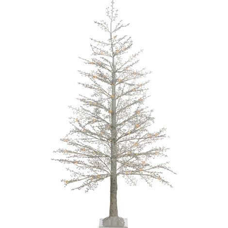 Árbol de Navidad artificial para interior y exterior con luces LED modernos interiores estilo preiluminado 180 cm blanco Suontee (1/5)