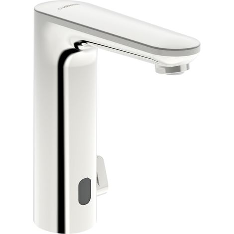 Hansa Infrarot-Waschtischarmatur HANSAELECTRA Batt, o. Abl.garn, Ausl. 124mm, chr (1/2)