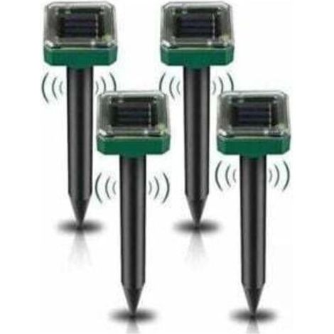 Lot de 4 Répulsifs Solaires à Ultrasons, Répulsif Anti-Taupes Solaire Souris Repeller Exterieur pour Jardins Taupes Campagnols Gophers Serpents ou Autres Autres Rongeurs (1/4)