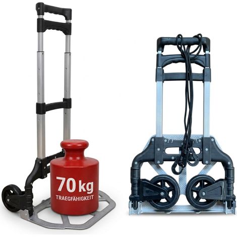 Klappbarer Sackkarren mit Gummiseilen, 70 kg Tragkraft
