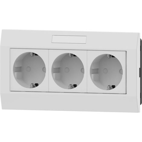 Bloc multiprise à 3 Prises pour Canal Parapet 130 x 60 mm Contenu : 1 pièce (1/3)
