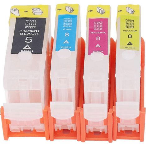 Lot de 4 cartouches de recharge pour imprimantes PGI 5BK et CLI 8C MY