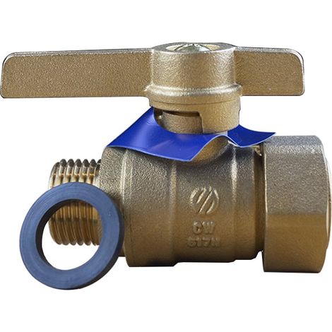 Robinet ACS avant compteur - Mâle 1/2" (15/21) Écrou libre 3/4" (20/27) - Lg 60 - Arco (1/3)