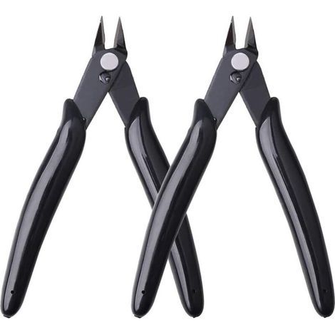 Seitenschneider, Yuanzi 2 Stück Präzisions-Diagonalschneider für Elektrokabel, Schmuck (schwarz) (1/4)