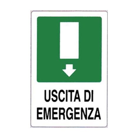 TARGA SEGNALETICA USCITA EMERGENZA - PP CM 20X30- 10 pezzi
