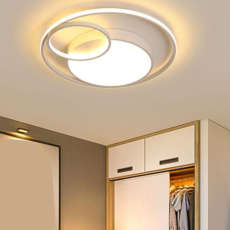Plafonnier LED moderne rond à variation continue, fixation encastrée avec télécommande pour chambre et salon, 110V 40cm (1/4)