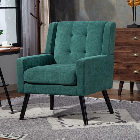 Poltrona 76x68x88 cm in tessuto verde, salvaspazio per salotto e ufficio FloraGrace (1/5)