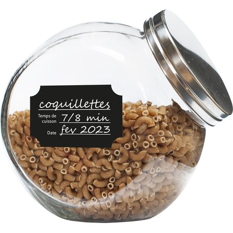 Lot de 24 Étiquettes - COOK CONCEPT - Personnalisables - Noires et Blanches (1/3)