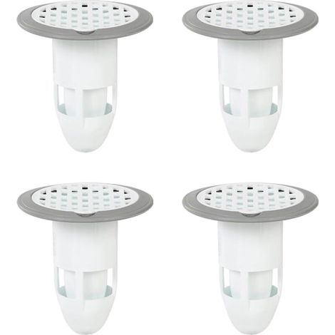 Lot de 4 Pièce Bouchons de Vidange de Sol de Douche, Anti-odeurs Connecteurs, Caoutchouc Drain de Sol Douche, Convient pour Salle de Bain, Cuisine, Toilettes, Salle Machines Laver, I'hôtel (Gris) (1/5)