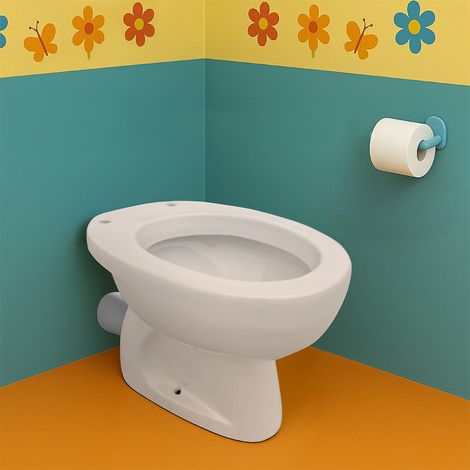 Vaso WC infanzia H 31 cm bianco in ceramica  con scarico a muro (1/3)