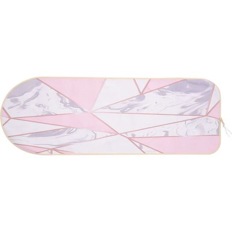 Protection de table à repasser en tissu à motif marbre 140x50cm, fer pliable pour repasser les tissus et protéger les vêtements délicats.