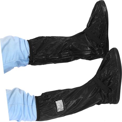 Couvre-chaussures de moto antidérapants, résistants à l'usure, réfléchissants et imperméables (noirs, taille M) (1/5)