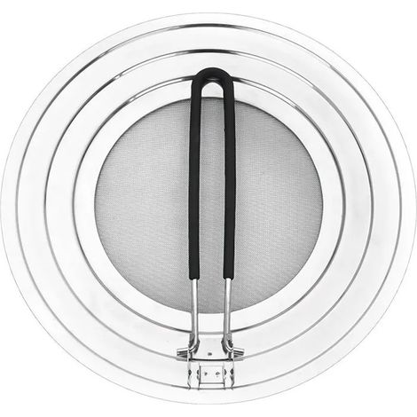 Pare-éclaboussures en acier inoxydable, 30 cm, poignée pliable, anti-brûlure (1/5)
