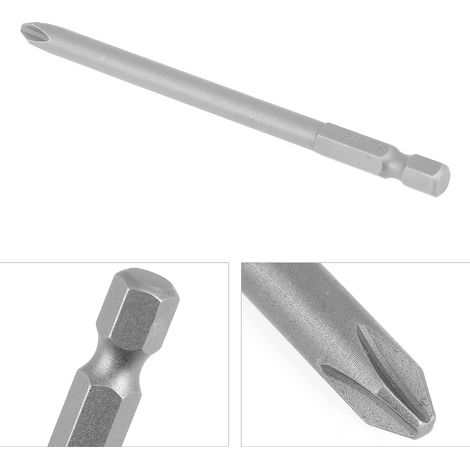 9-teiliges Kreuzschlitzschraubendreher-Bit-Set aus S2-Stahl (PH1/PH2), 1/4-Zoll-Sechskantschaft, 100 mm (1/5)