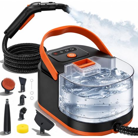 221°F High Pressure Hand Steam Cleaner with Removable Tank 1.5L  Heats in 30s, Steam 221°F, Removable Tank 1.5L, 3 Adjustable Levels for Kitchen, Bathroom, Car and Fabrics (1/5)