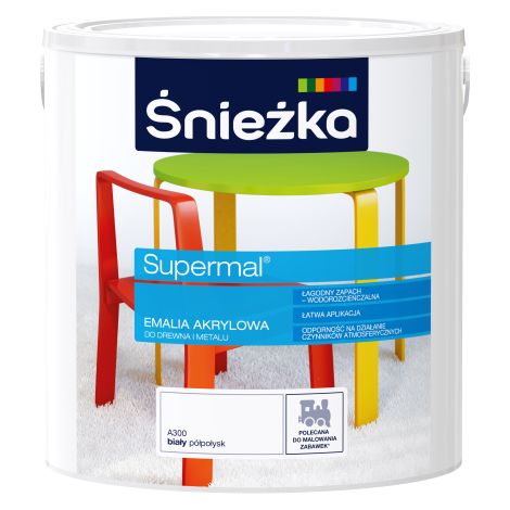 Smalto acrilico Supermal per legno e metallo A300 bianco semilucido 2,5 l