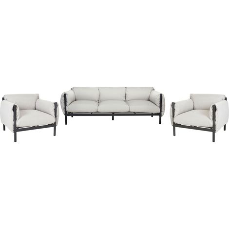Gartensofa Set 5-Sitzer ESPERIA Metall Grau