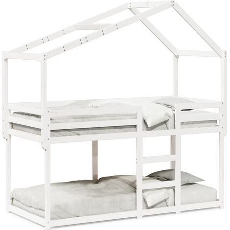 Maison Exclusive - Cama con techo madera maciza de pino blanco 90