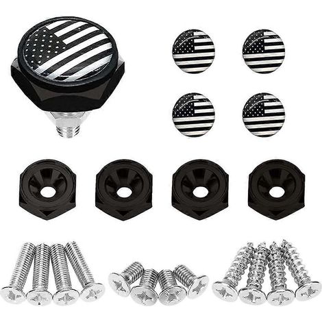 jeux de fixations automobiles, vis pour plaque d'immatriculation avec drapeau américain, kit de vis pour plaque d'immatriculation, boulons de fixation pour plaque d'immatriculation avec drapeau améric (1/4)