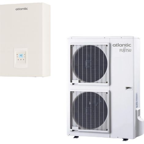 Atlantic – Pompe à chaleur air/eau 16 kW – Kit appoint 6 kW – Technologie air/eau split – Silencieuse et compacte – Compatible thermostats Navilink