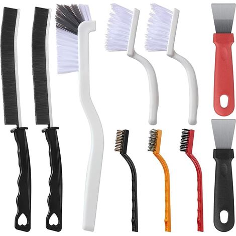 Cleaning Brush, Tile Joint Brush Hard Bristle Joint Brush with Scraper for Kitchen and Bathroom (1/5)