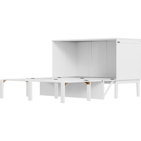 Letto a scomparsa verticale 140 x 200 cm con rete a doghe, bianco (1/5)