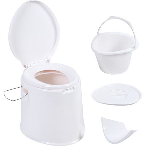 Siège de toilette portable multifonction pour l'extérieur, adapté aux enfants, aux personnes âgées et aux femmes enceintes (blanc) (1/5)