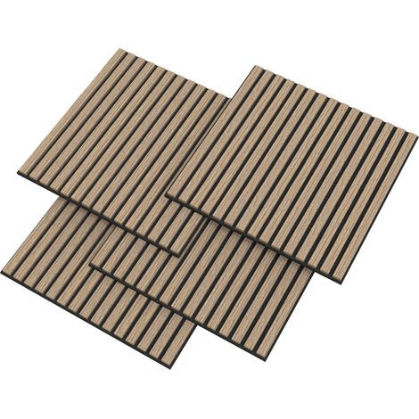 Set di 12 pannelli acustici 4,32 m² effetto noce colore chiaro 030009564